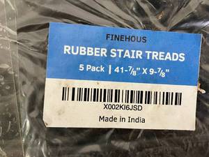 lot 183 image: FINEHOUS 5-Pack of Black Rubber Non-Slip Outdoor Stair Treads