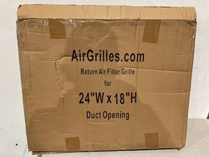 lot 193 image: AirGrilles White Steel Return Air Filter Grille with Detachable Door for 1-Inch Filters