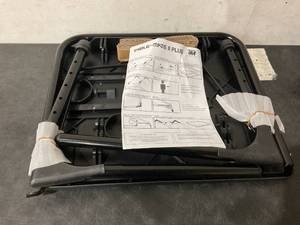 lot 206 image: Table-Mate II Plus Black Adjustable Folding TV Tray with Cup Holder