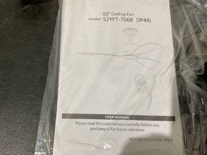 lot 221 image: OFANTOP 52 Inch Low Profile Gold and Matte Black Flush Mount Smart Ceiling Fan with Light and Remote Control