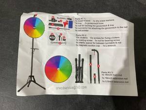 lot 235 image: ORWOD 16 Inch Spinning Prize Wheel with Folding Adjustable Tripod Floor Stand