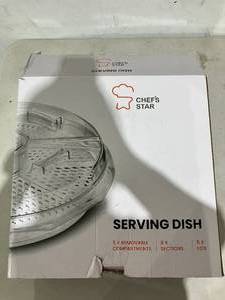 lot 251 image: Chefs Star Clear Acrylic Appetizer Serving Tray with with Lids
