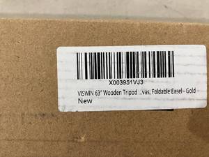 lot 268 image: VISWIN 63 Inch Gold Wooden Foldable Tripod Display Easel