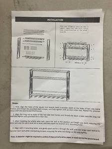 lot 278 image: Fhons 31.5 Inch Industrial Metal 3-Tier LED Wall Mounted Wine Rack with Remote Control.