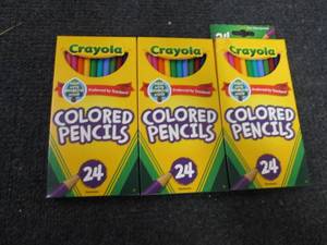 3- 24 pks Crayola Colored Pencils...