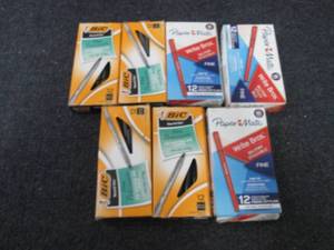 4 pks Bic Black round Stic Pens, 3 ...