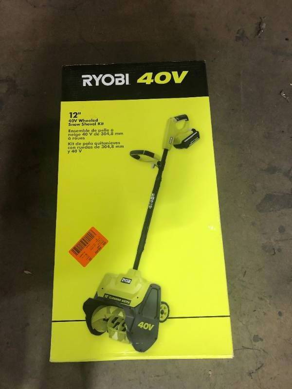 RYOBI 40V 12 in. Single Stage Cordless Electric Snow Shovel with