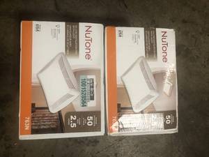 lot 2 image: Lot of 2 Broan-NuTone 50 CFM Ceiling Bathroom Exhaust Fan with Light Customer Returns See Pictures