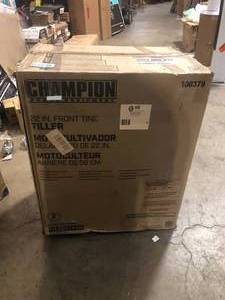 lot 6 image: Champion Power Equipment 22 in. 212cc 4-Stroke Gas Garden Front Tine Tiller with Forward and Reverse  Customer Returns See Pictures