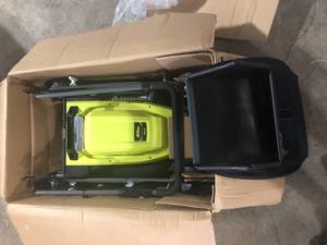 lot 12 image: RYOBI 20 in. 13 Amp Electric Walk Behind Lawn Mower Customer Returns See Pictures