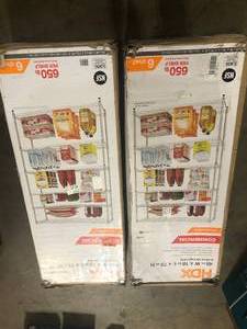 lot 18 image: Lot of 2 HDX 6-Tier Commercial Grade Heavy Duty Steel Wire Shelving Unit in Chrome (48 in. W x 72 in. H x 18 in. D)   Customer Returns See Pictures