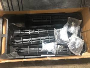 lot 41 image: Husky 2-Tier Plastic 4-Wheeled Service Cart in Black Customer Returns See Pictures