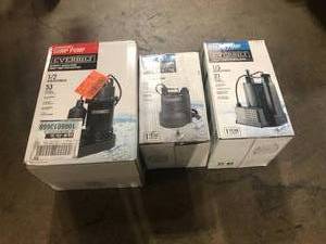 lot 19 image: Lot of Assorted Everbuilt Pumps Various Sizes and Conditions Customer Returns See Pictures