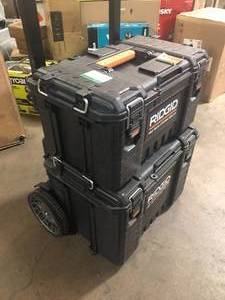 lot 22 image: RIDGID 2.0 Pro 22 in. Gear System Rolling Tool Box and Tool Box   Customer Returns See Pictures
