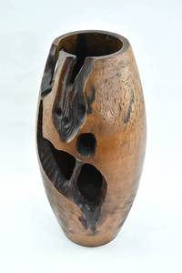 lot 154 image: Tall Wooden Sculptural Vase