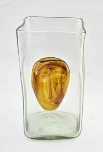 lot 176 image: Blown Glass Vase with Applied Amber Glass Face