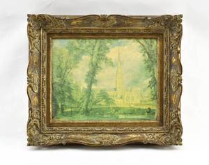 lot 333 image: Green Landscape Print on Canvas