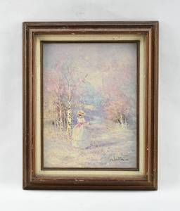 lot 305 image: Walter Pink Impressionist Painting on Canvas