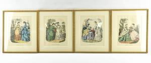 lot 257 image: Four Framed La Mode Illustree Fashion Prints
