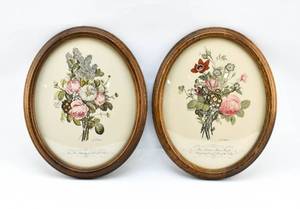 lot 264 image: Two Framed Floral Prints by Jean Louis Prevost