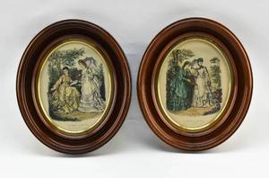 lot 260 image: Two Framed La Mode Illustree Fashion Prints