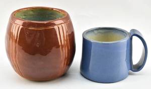 lot 233 image: Hand-Crafted Ceramic Mug and Planter