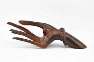 lot 254 image: Carved Natural Wood Hand Sculpture