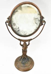 lot 166 image: Vintage Pedestaled Art Nouveau Mirror
