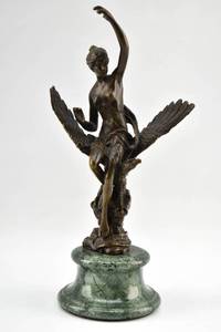 lot 164 image: Bronze Woman with Eagle Sculpture