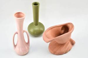 lot 239 image: Three Small Arts and Crafts Style Ceramic Vessels