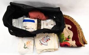 lot 343 image: Vintage Textiles and Travelers Club Duffle Bag