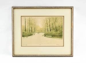lot 26 image: Signed Fall Lithograph by Harry Altman