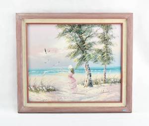 lot 381 image: Keswick Girl at The Beach Painting on Canvas