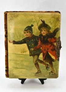 lot 368 image: Fantastic Antique Photo Album with Velvet Backing