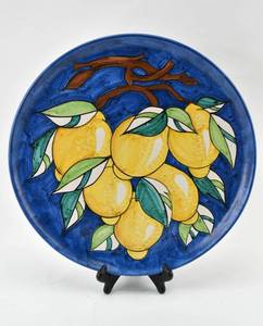 lot 355 image: Hand-Painted Italian Lemon Decorative Pottery Plate