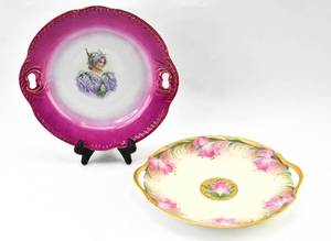 lot 364 image: Hand-Painted Complementary Pink Platters