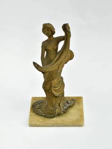 lot 172 image: Vintage Metal Maiden and Moon Sculpture