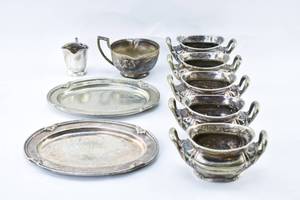 lot 35 image: Silver-Plated Serving Set from the St. Paul Hotel
