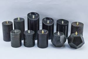 lot 272 image: Assorted Variety of 11 Black Moving Flame Flameless Candles Luminara, Liown, Other