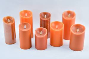 lot 273 image: Eight Assorted Orange Moving Flame Flameless Candles Luminara, Liown, Other