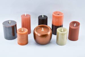 lot 280 image: Eight Autumnal Moving Flame Flameless Candles Luminara, Liown, Other