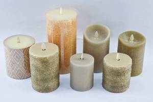 lot 281 image: Seven Textured Moving Flame Flameless Candles Luminara, Bethlehem, Liown, Other