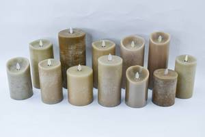 lot 283 image: 12 Beige Moving Flame Flameless Candles Luminara, Liown, Matchless, Other