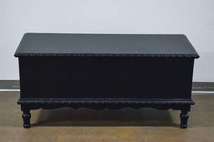 lot 201 image: Black Painted Chest on Legs