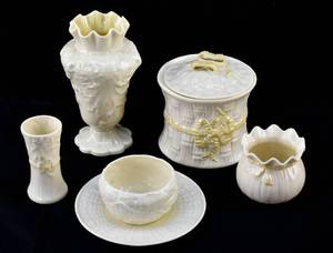 lot 230 image: Assortment of Six Belleek Porcelain Housewares
