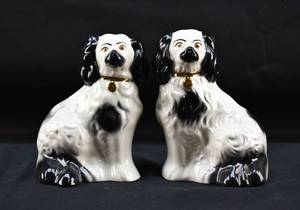 lot 236 image: Pair of Beswick Staffordshire Dog Figurines