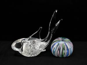 lot 81 image: Two Glass Sculptures from Murano Italy