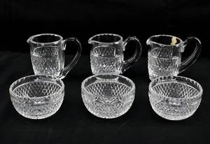 lot 226 image: Set of Three Bowls and Three Pitchers by Waterford Crystal