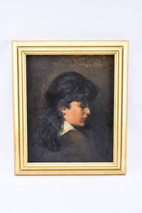 lot 313 image: Framed Oil Portrait by Mary OBrien