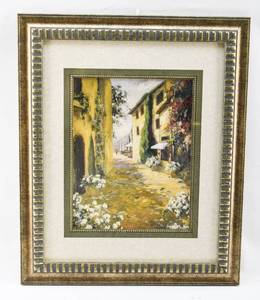 lot 390 image: Framed Sunlit Villa Print by Allayn Stevens